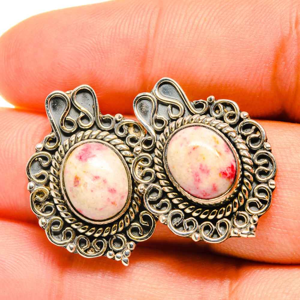 Thulite Earrings handcrafted by Ana Silver Co - EARR418817