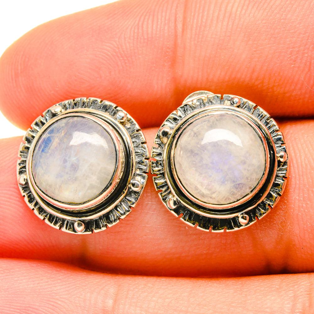 Rainbow Moonstone Earrings handcrafted by Ana Silver Co - EARR418820