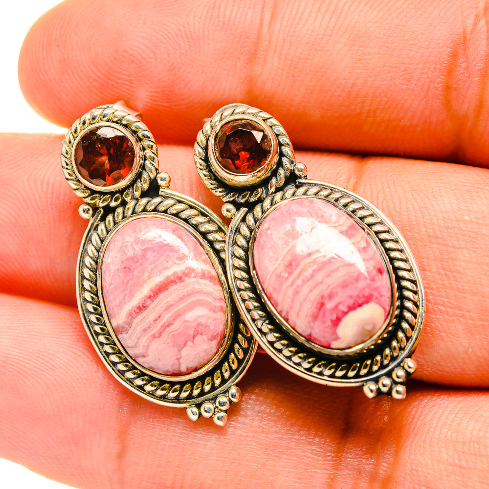 Rhodochrosite Earrings handcrafted by Ana Silver Co - EARR418822