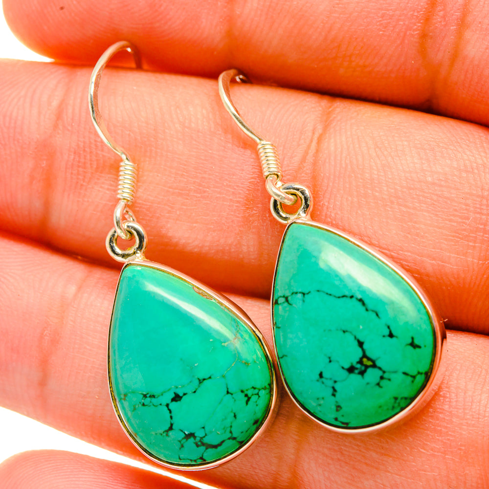 Tibetan Turquoise Earrings handcrafted by Ana Silver Co - EARR418827