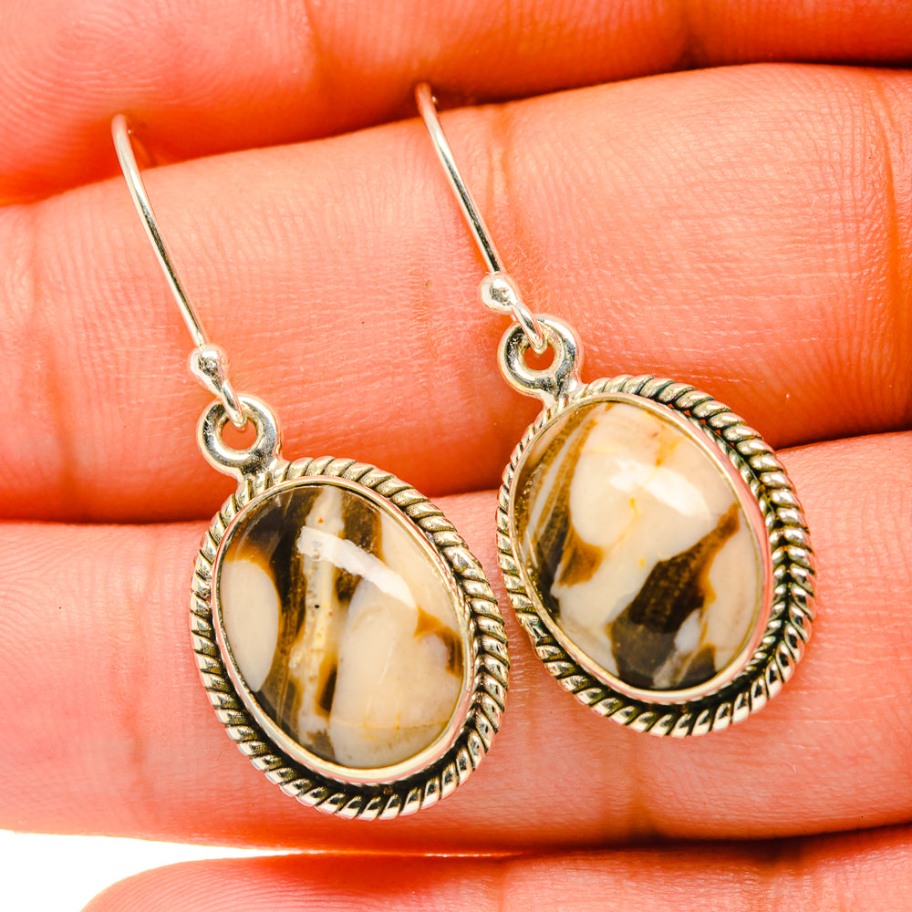 Peanut Wood Jasper Earrings handcrafted by Ana Silver Co - EARR418829