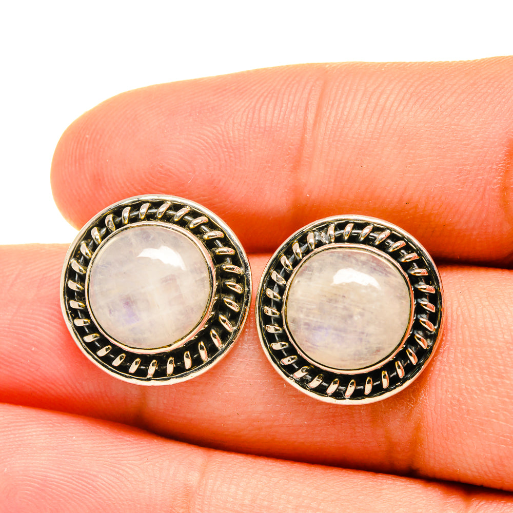 Rainbow Moonstone Earrings handcrafted by Ana Silver Co - EARR418851