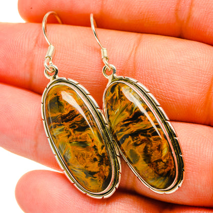 Golden Pietersite Earrings handcrafted by Ana Silver Co - EARR418859