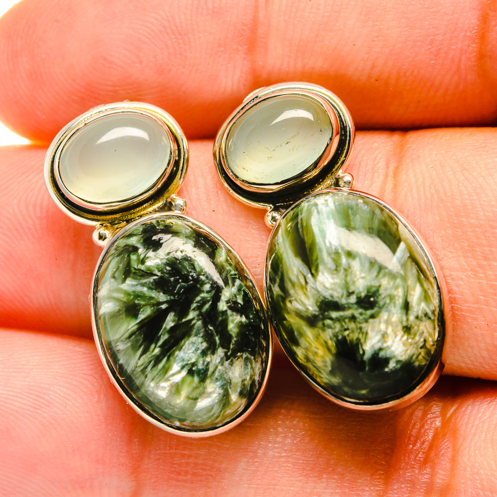 Seraphinite Earrings handcrafted by Ana Silver Co - EARR418865