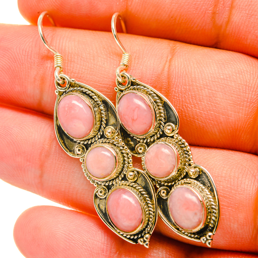 Pink Opal Earrings handcrafted by Ana Silver Co - EARR418867