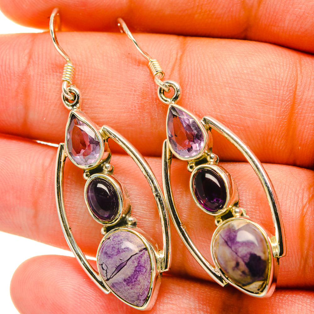 Charoite Earrings handcrafted by Ana Silver Co - EARR418870