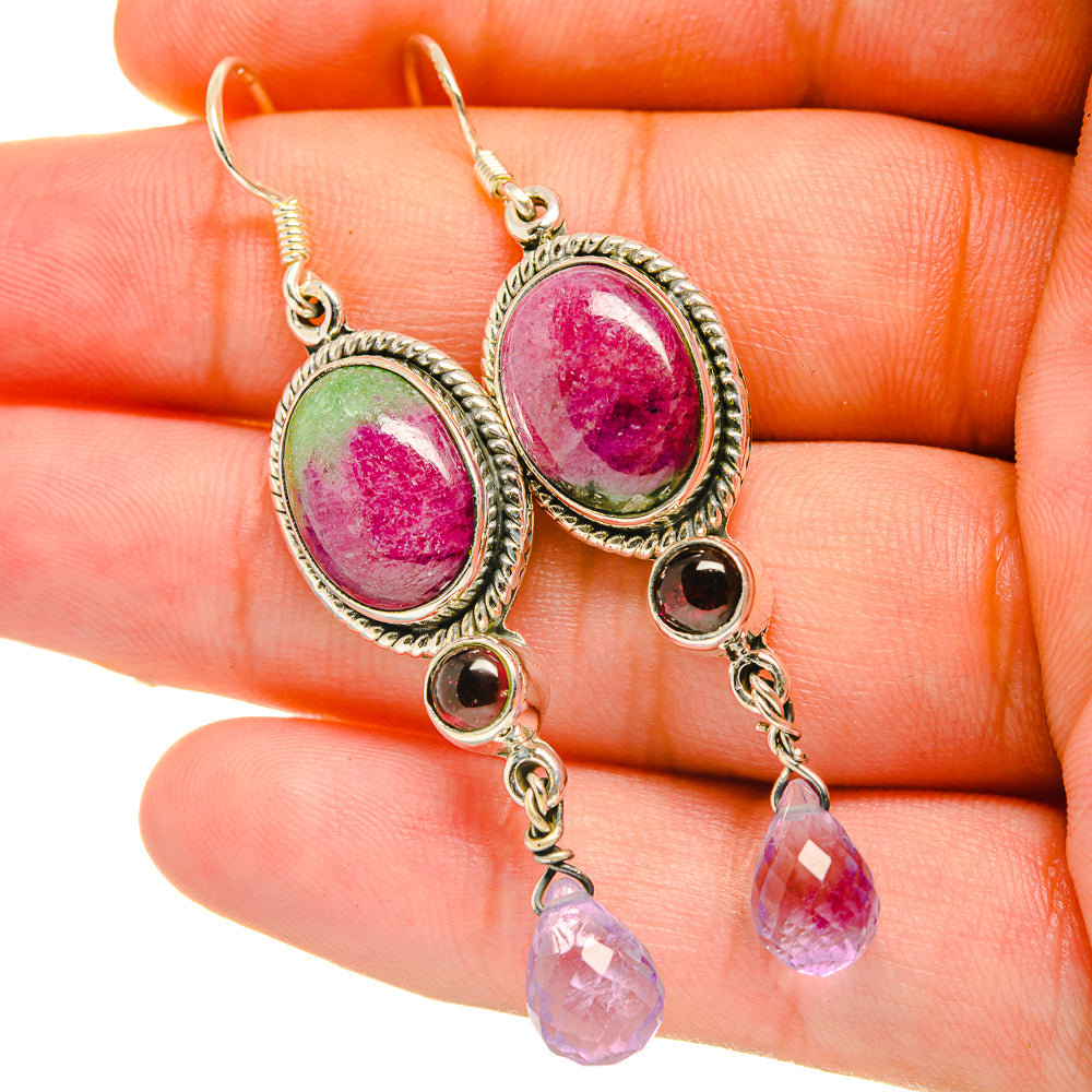 Ruby Zoisite Earrings handcrafted by Ana Silver Co - EARR418877