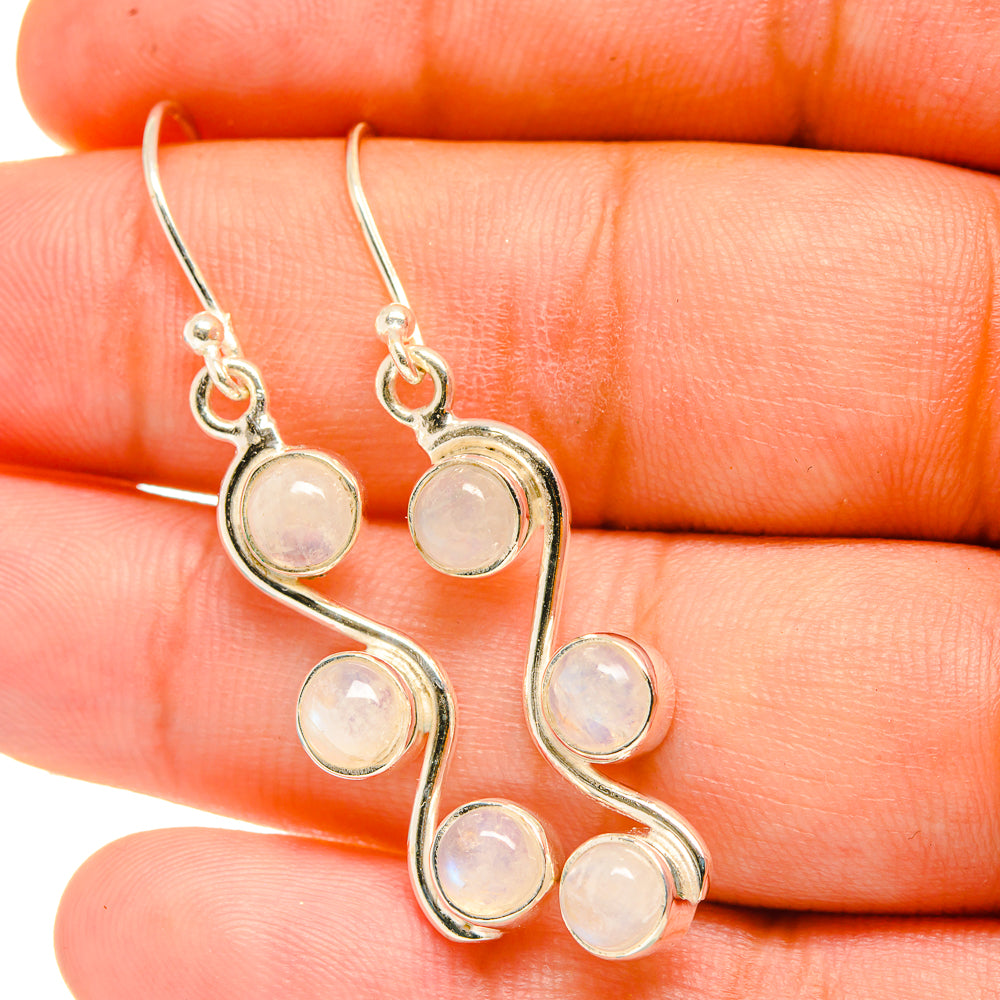 Rainbow Moonstone Earrings handcrafted by Ana Silver Co - EARR418882