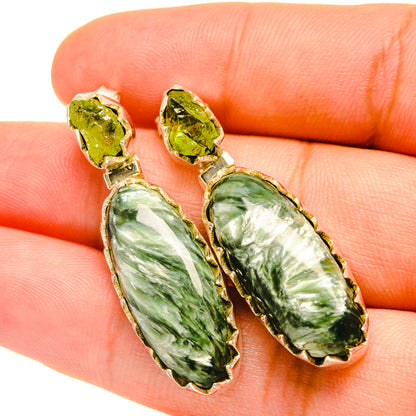 Seraphinite Earrings handcrafted by Ana Silver Co - EARR418883