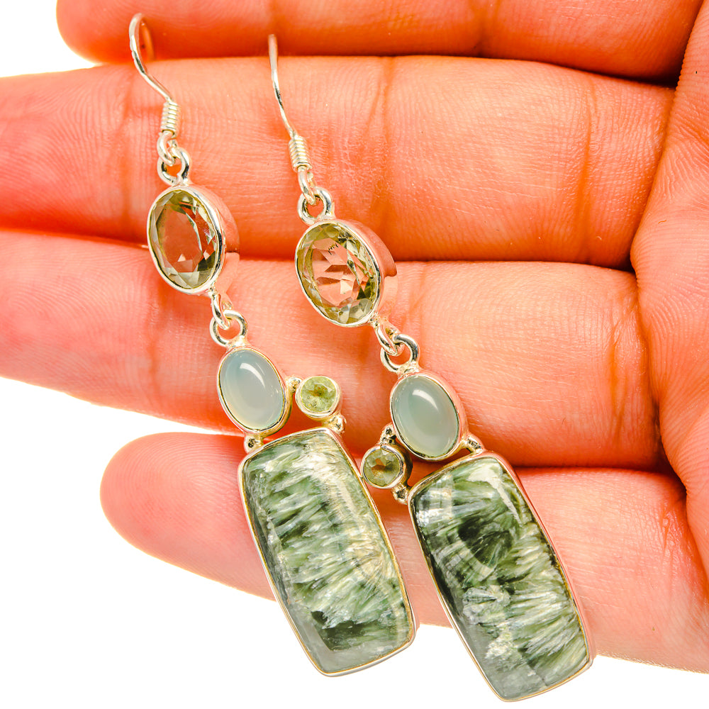 Seraphinite Earrings handcrafted by Ana Silver Co - EARR418884