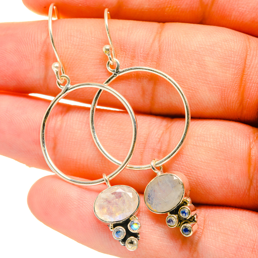 Rainbow Moonstone Earrings handcrafted by Ana Silver Co - EARR418885