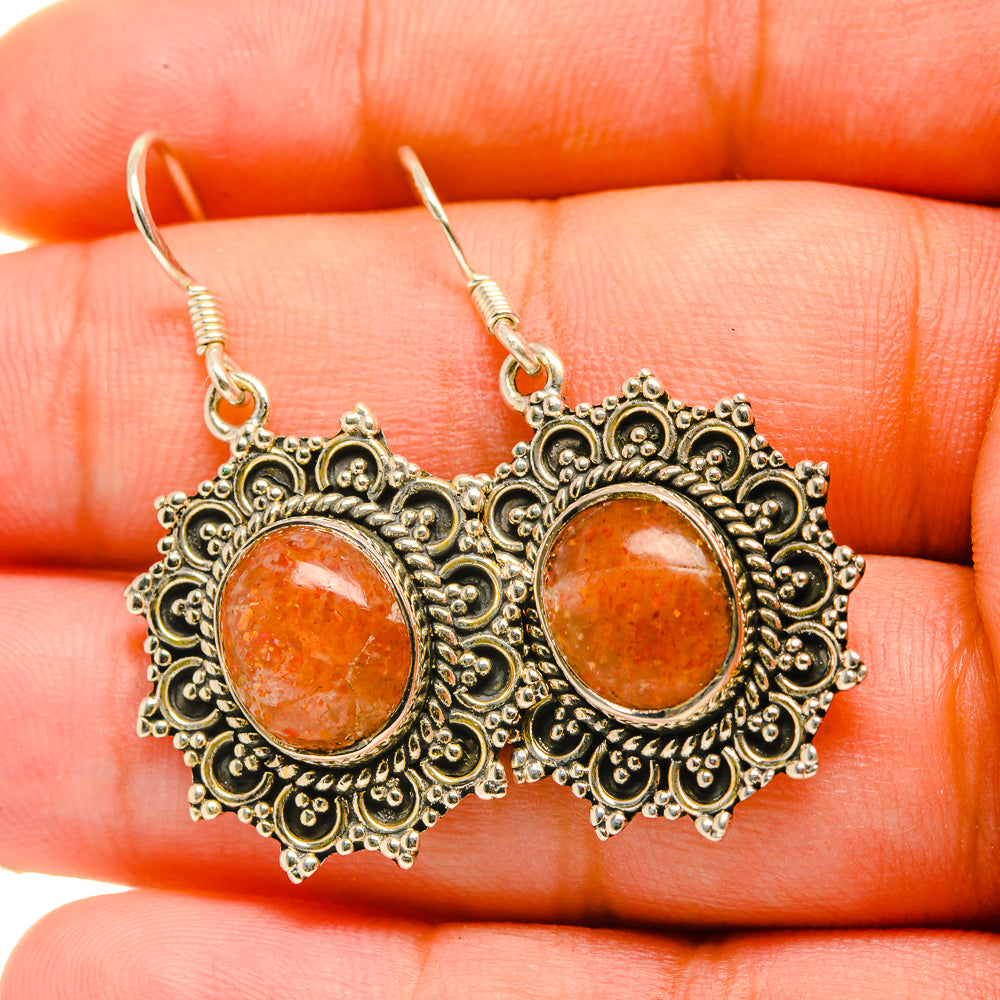 Sunstone Earrings handcrafted by Ana Silver Co - EARR418898