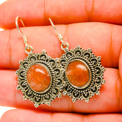 Sunstone Earrings handcrafted by Ana Silver Co - EARR418898