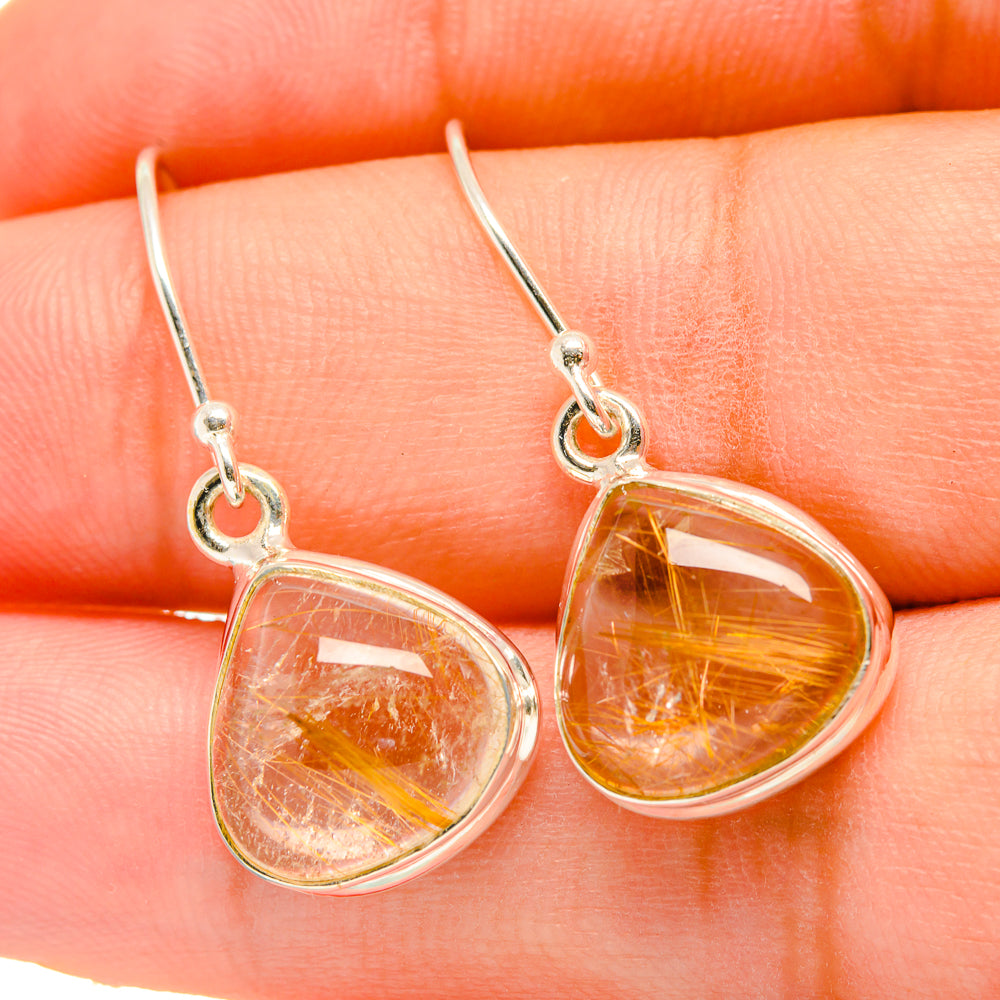 Rutilated Quartz Earrings handcrafted by Ana Silver Co - EARR418901