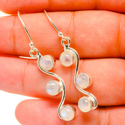 Rainbow Moonstone Earrings handcrafted by Ana Silver Co - EARR418914