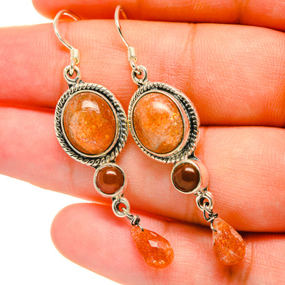 Sunstone Earrings handcrafted by Ana Silver Co - EARR418918