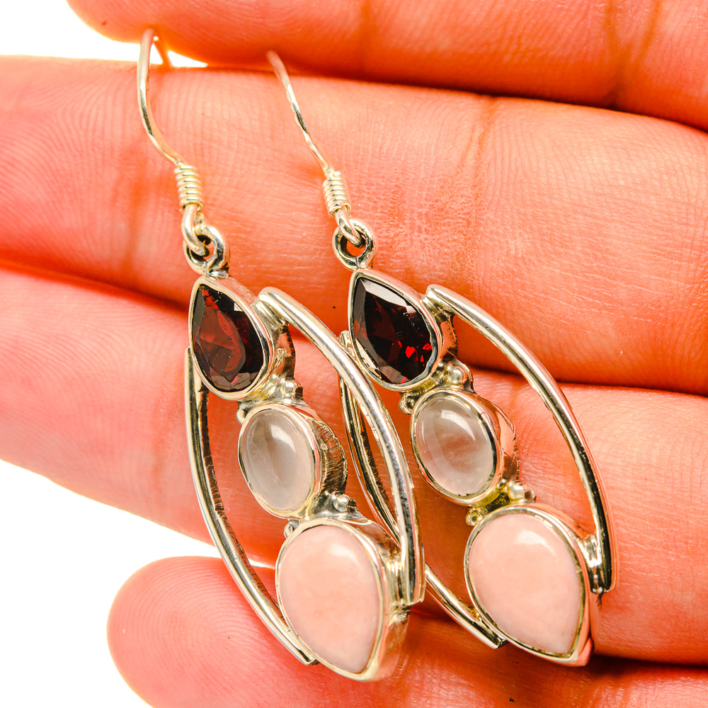 Pink Opal Earrings handcrafted by Ana Silver Co - EARR418929
