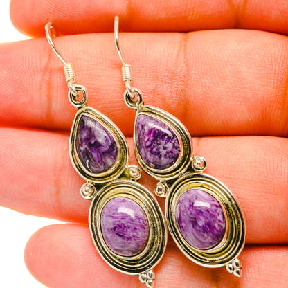 Charoite Earrings handcrafted by Ana Silver Co - EARR418930