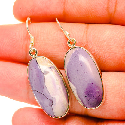 Purple teardrop-stone drop earrings in 925 sterling silver with lever hooks