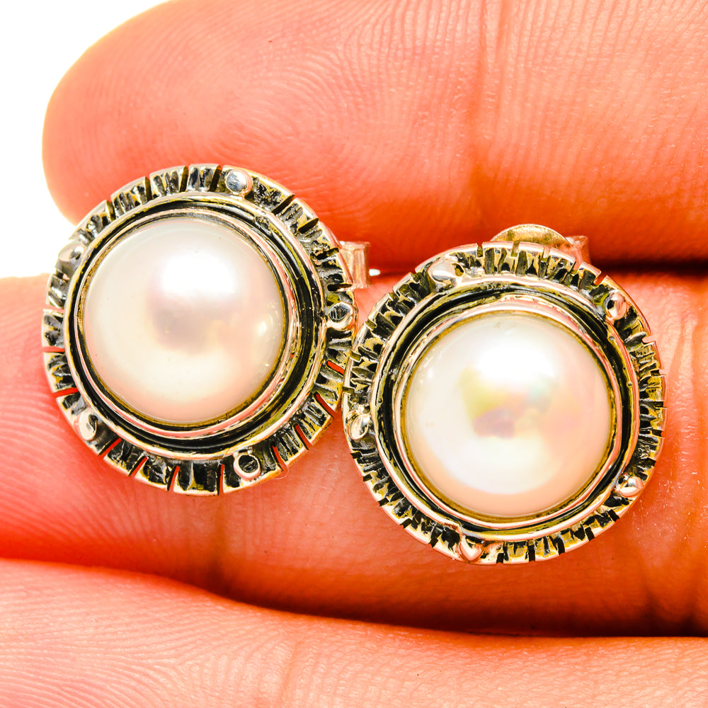 Cultured Pearl Earrings handcrafted by Ana Silver Co - EARR418953