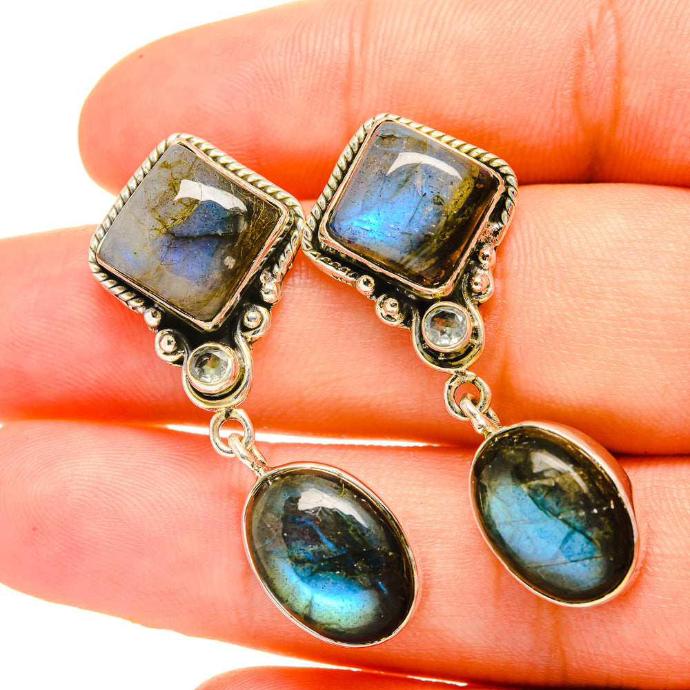 Labradorite Earrings handcrafted by Ana Silver Co - EARR418954