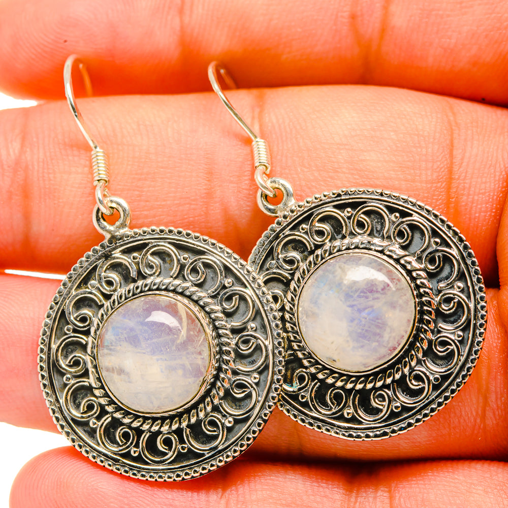 Rainbow Moonstone Earrings handcrafted by Ana Silver Co - EARR418955