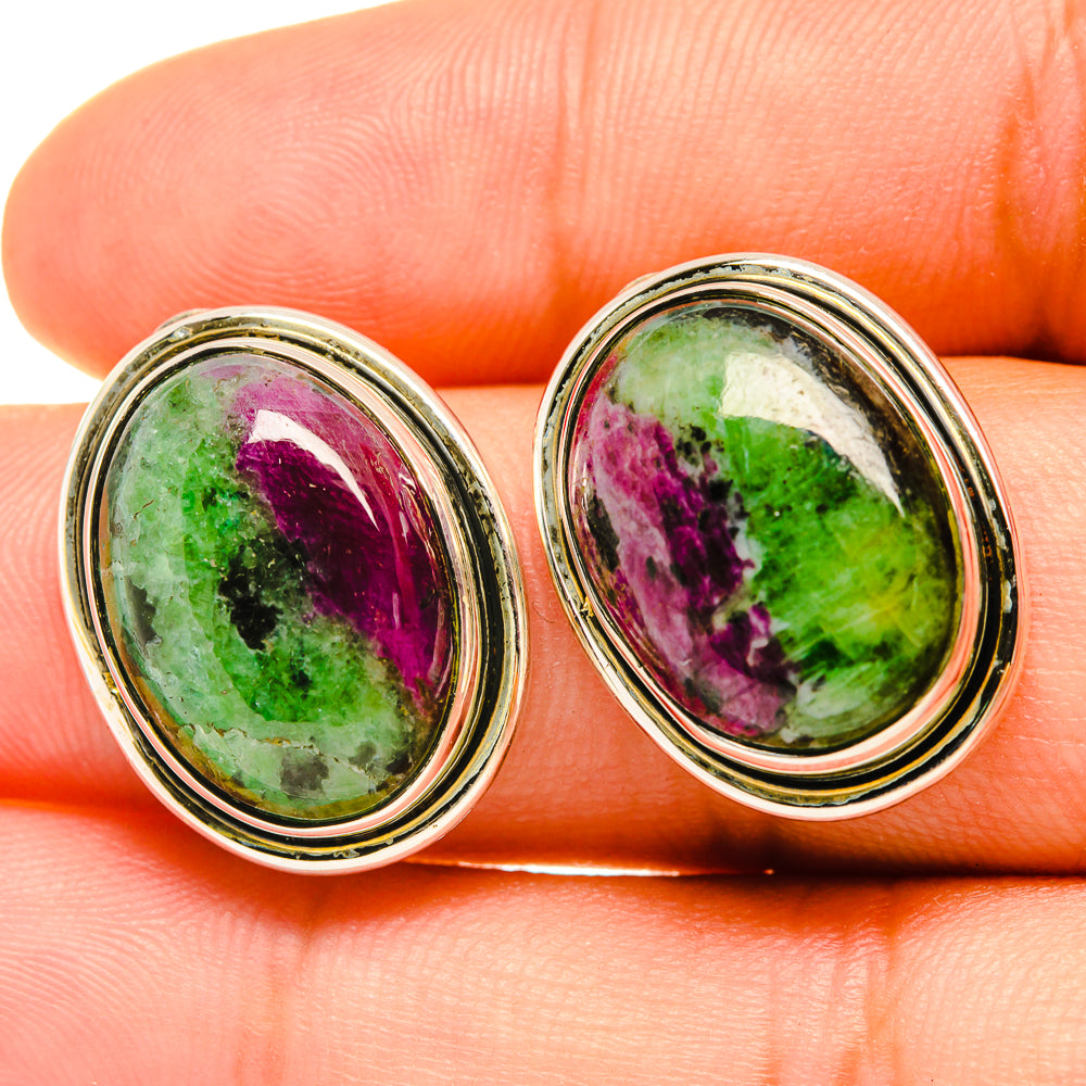 Ruby Zoisite Earrings handcrafted by Ana Silver Co - EARR418957