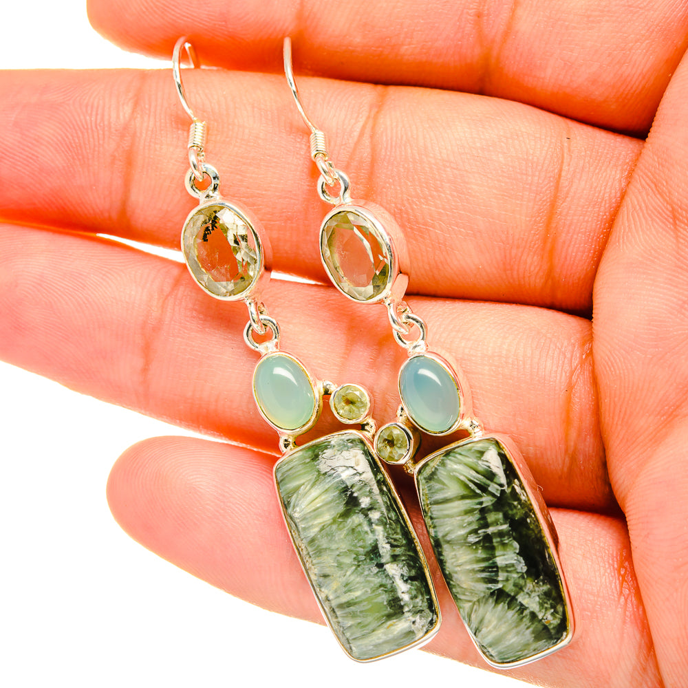 Seraphinite Earrings handcrafted by Ana Silver Co - EARR418959