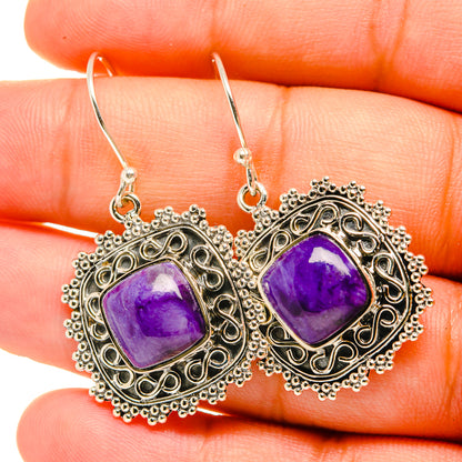 Charoite Earrings handcrafted by Ana Silver Co - EARR418963