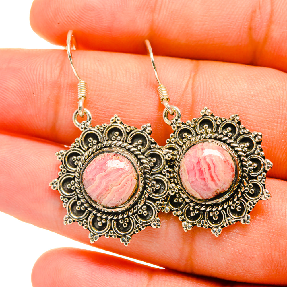 Rhodochrosite Earrings handcrafted by Ana Silver Co - EARR418965