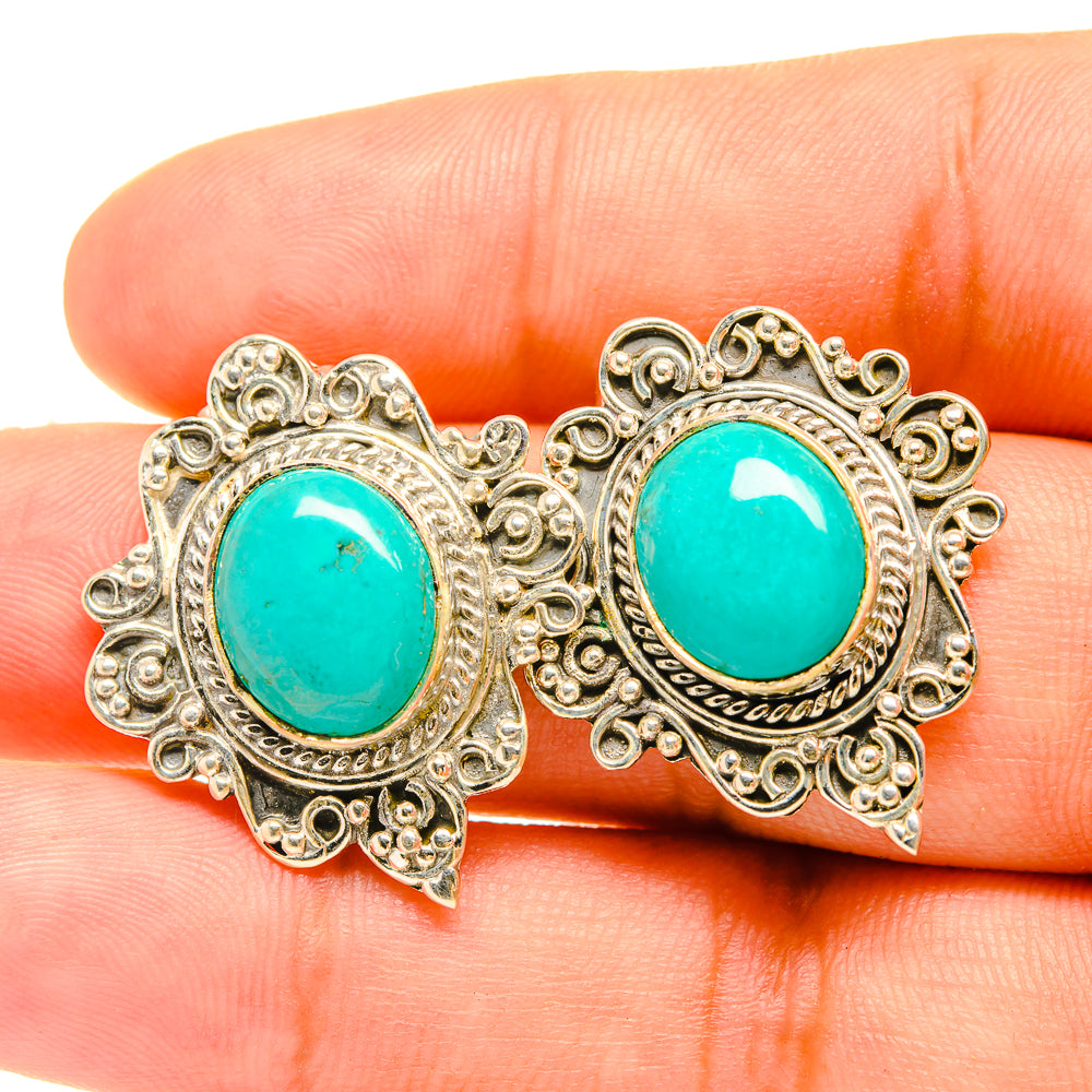 Arizona Turquoise Earrings handcrafted by Ana Silver Co - EARR418966