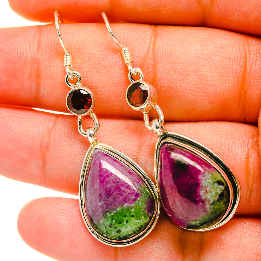 Ruby Zoisite Earrings handcrafted by Ana Silver Co - EARR418967