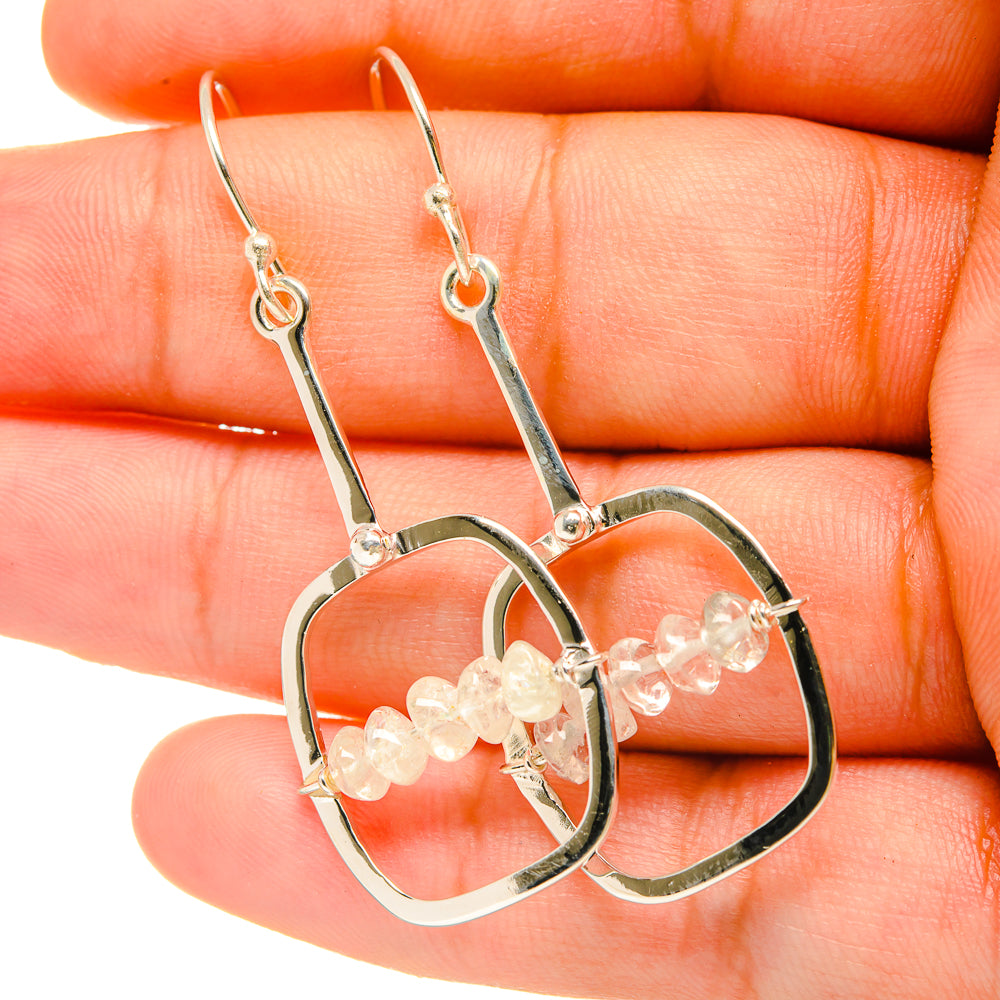 Rainbow Moonstone Earrings handcrafted by Ana Silver Co - EARR418989