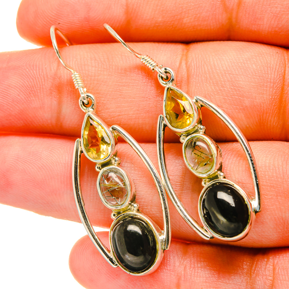 Black Onyx Earrings handcrafted by Ana Silver Co - EARR419012