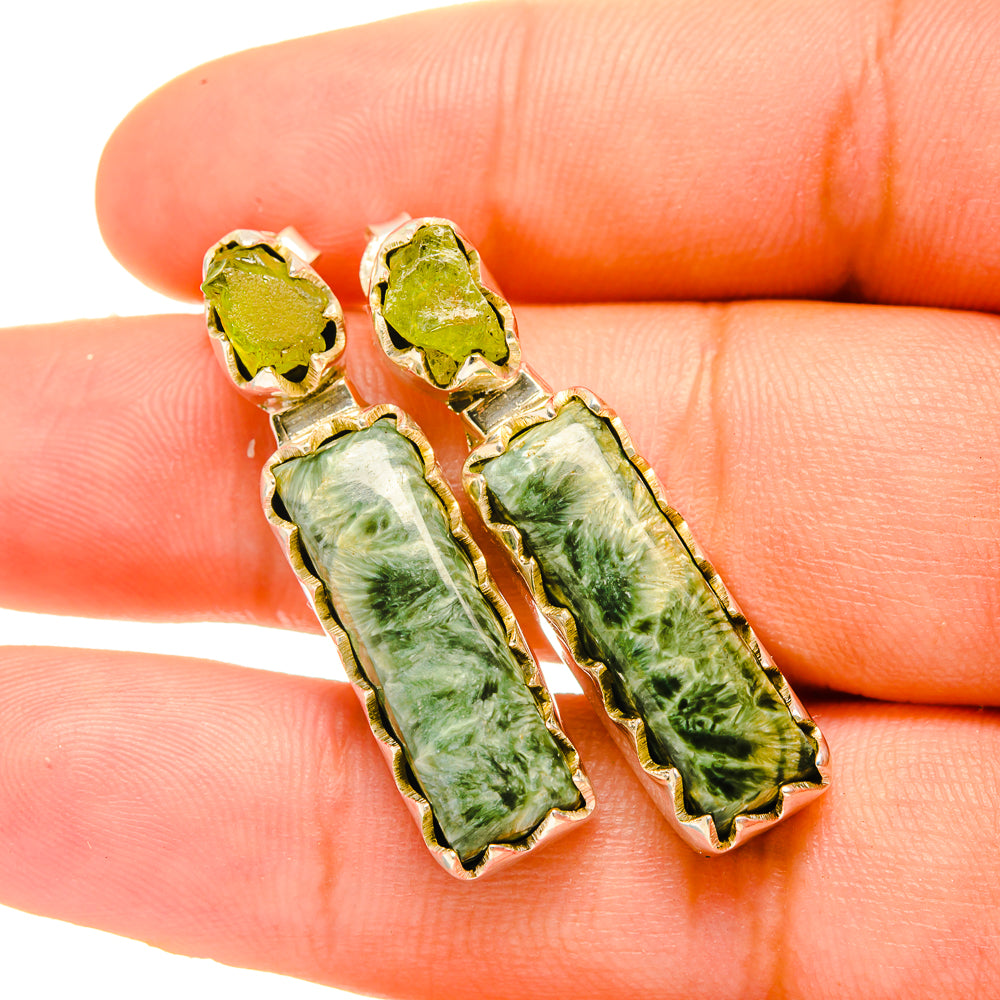 Seraphinite Earrings handcrafted by Ana Silver Co - EARR419016