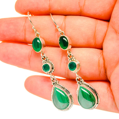 Malachite Earrings handcrafted by Ana Silver Co - EARR419017