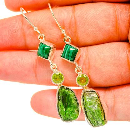 Chrome Diopside Earrings handcrafted by Ana Silver Co - EARR419020