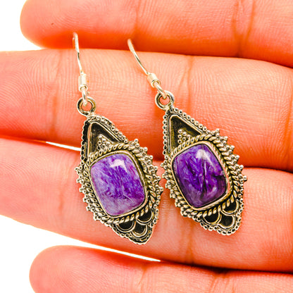 Charoite Earrings handcrafted by Ana Silver Co - EARR419024