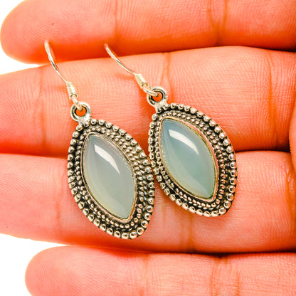 Aqua Chalcedony Earrings handcrafted by Ana Silver Co - EARR419030