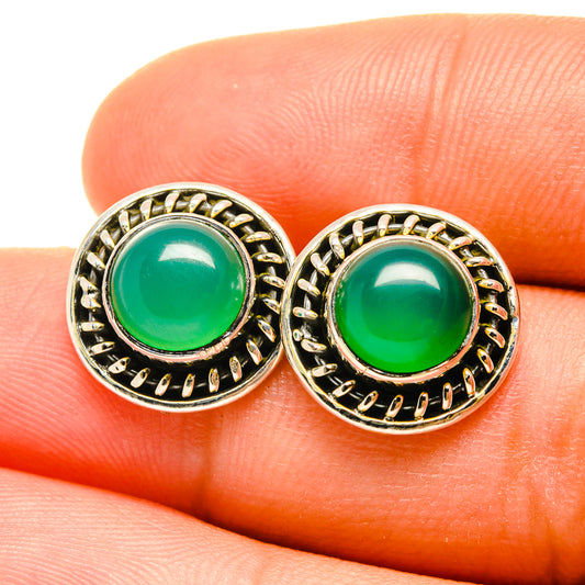 Green Onyx Earrings handcrafted by Ana Silver Co - EARR419031