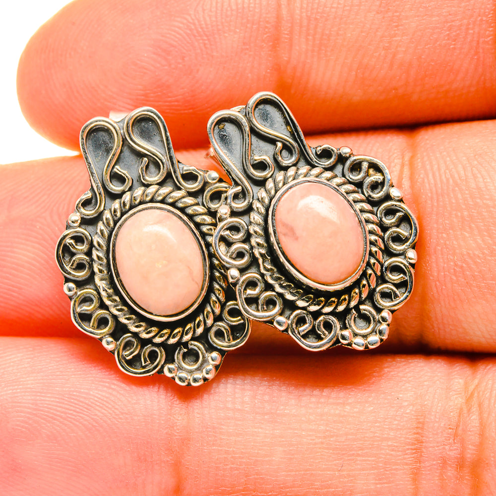 Pink Opal Earrings handcrafted by Ana Silver Co - EARR419033