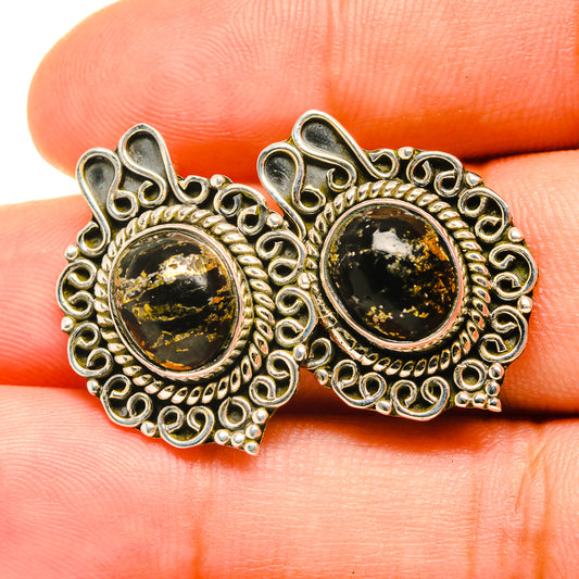 Golden Seraphinite Earrings handcrafted by Ana Silver Co - EARR419034