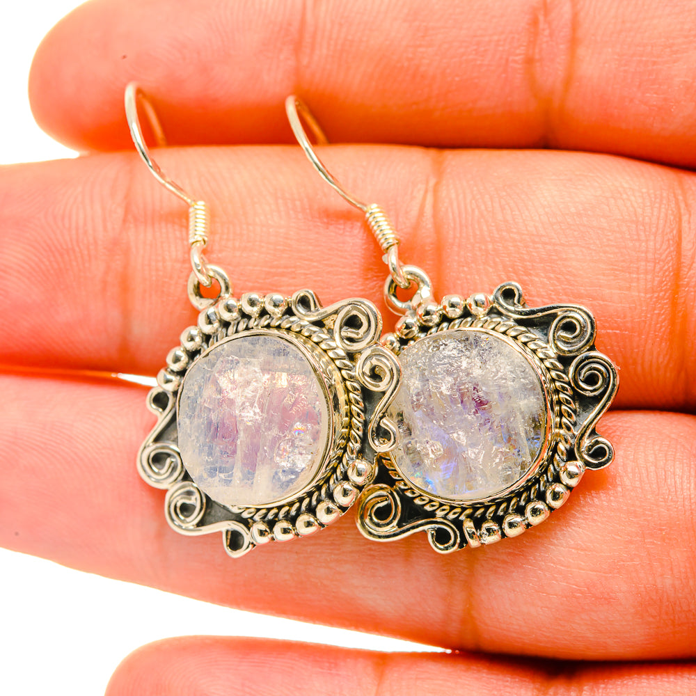 Rainbow Moonstone Earrings handcrafted by Ana Silver Co - EARR419039