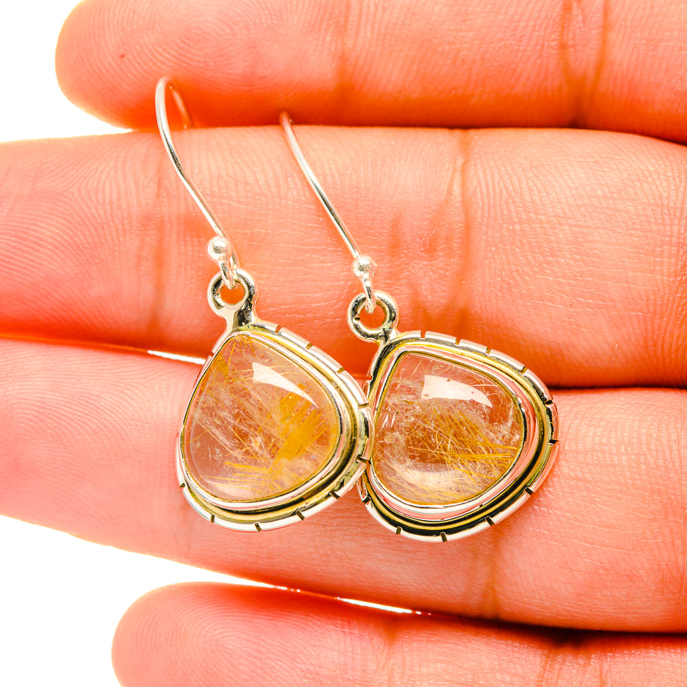 Rutilated Quartz Earrings handcrafted by Ana Silver Co - EARR419040