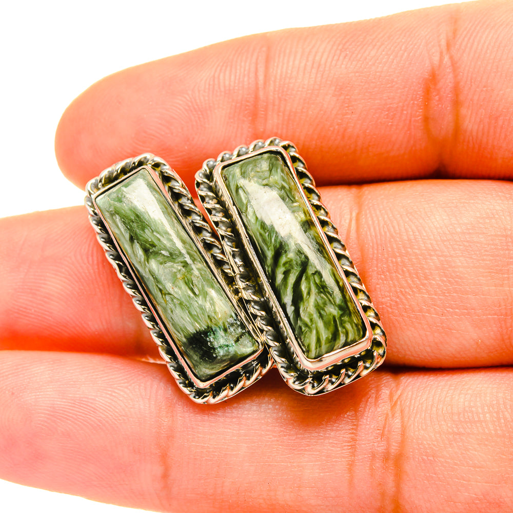 Seraphinite Earrings handcrafted by Ana Silver Co - EARR419043