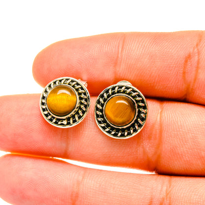 Tiger Eye Earrings handcrafted by Ana Silver Co - EARR419047