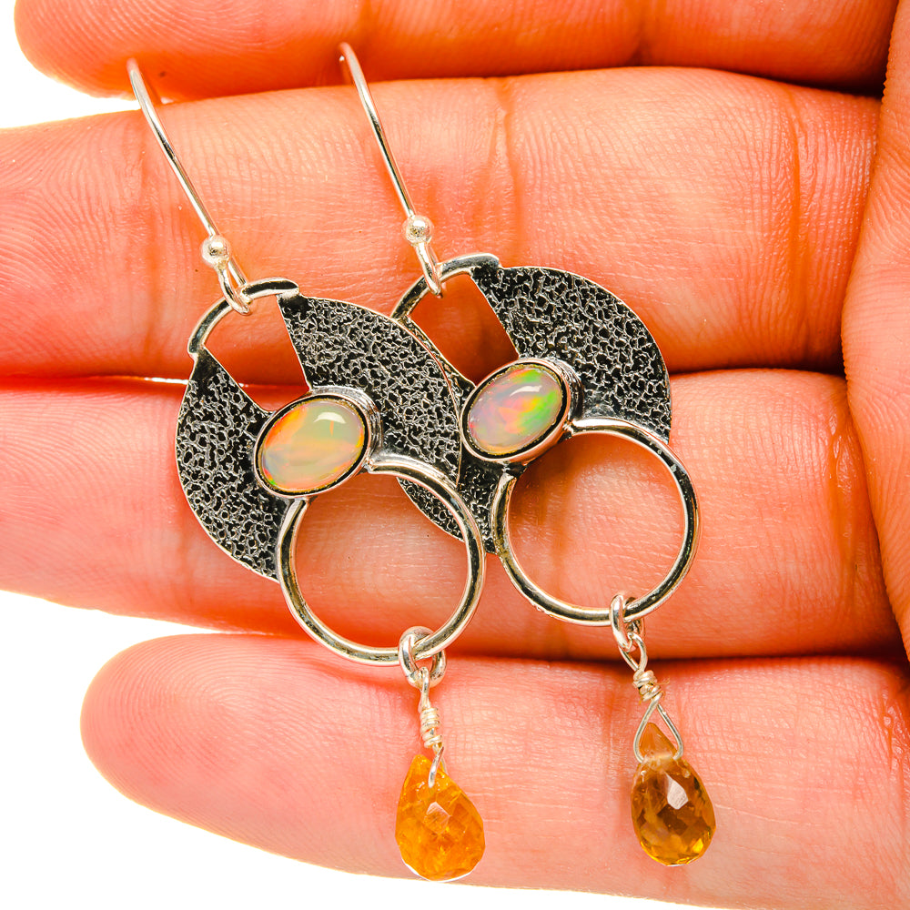 Ethiopian Opal Earrings handcrafted by Ana Silver Co - EARR419053