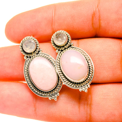 Pink Opal Earrings handcrafted by Ana Silver Co - EARR419058