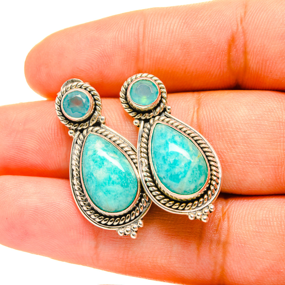 Peruvian Amazonite Earrings handcrafted by Ana Silver Co - EARR419071