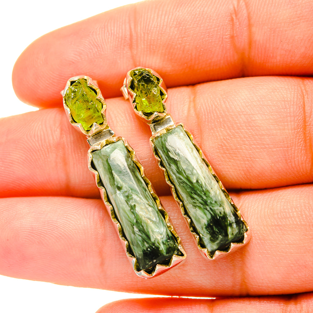 Seraphinite Earrings handcrafted by Ana Silver Co - EARR419076